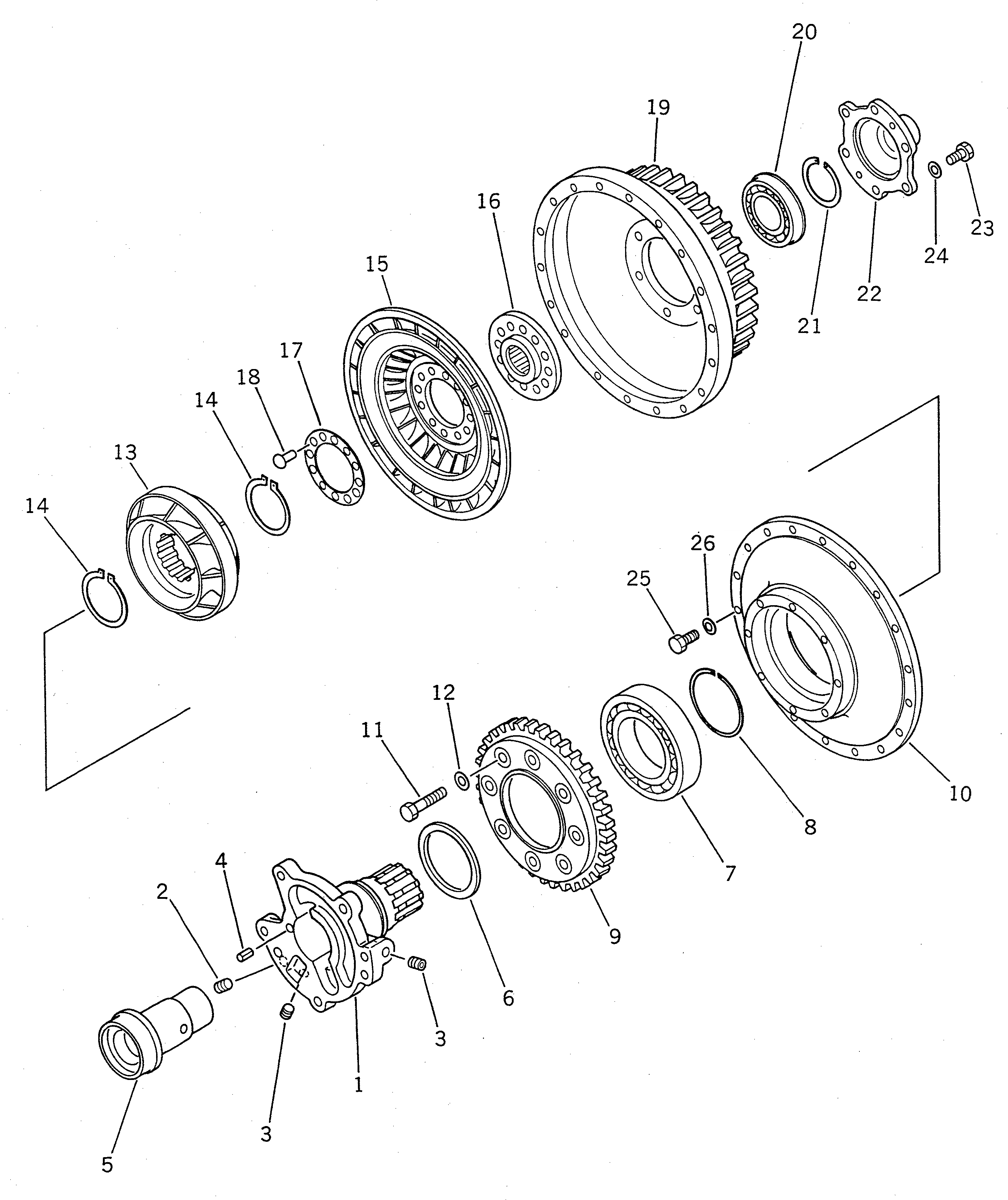 Схема запчастей Komatsu WR8-1 - ГИДРОТРАНСФОРМАТОР ТРАНСМИССИЯ