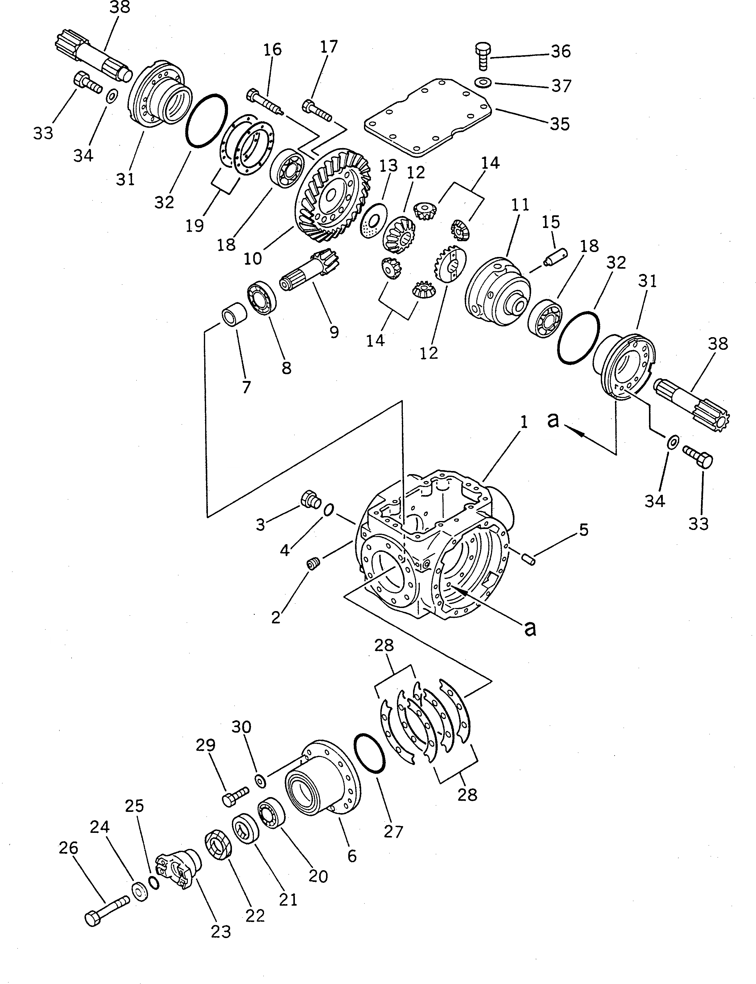 Схема запчастей Komatsu WR8-1 - ЗАДНИЙ ДИФФЕРЕНЦИАЛ ВЕДУЩ. ВАЛ¤ ДИФФЕРЕНЦ. И КОЛЕСА