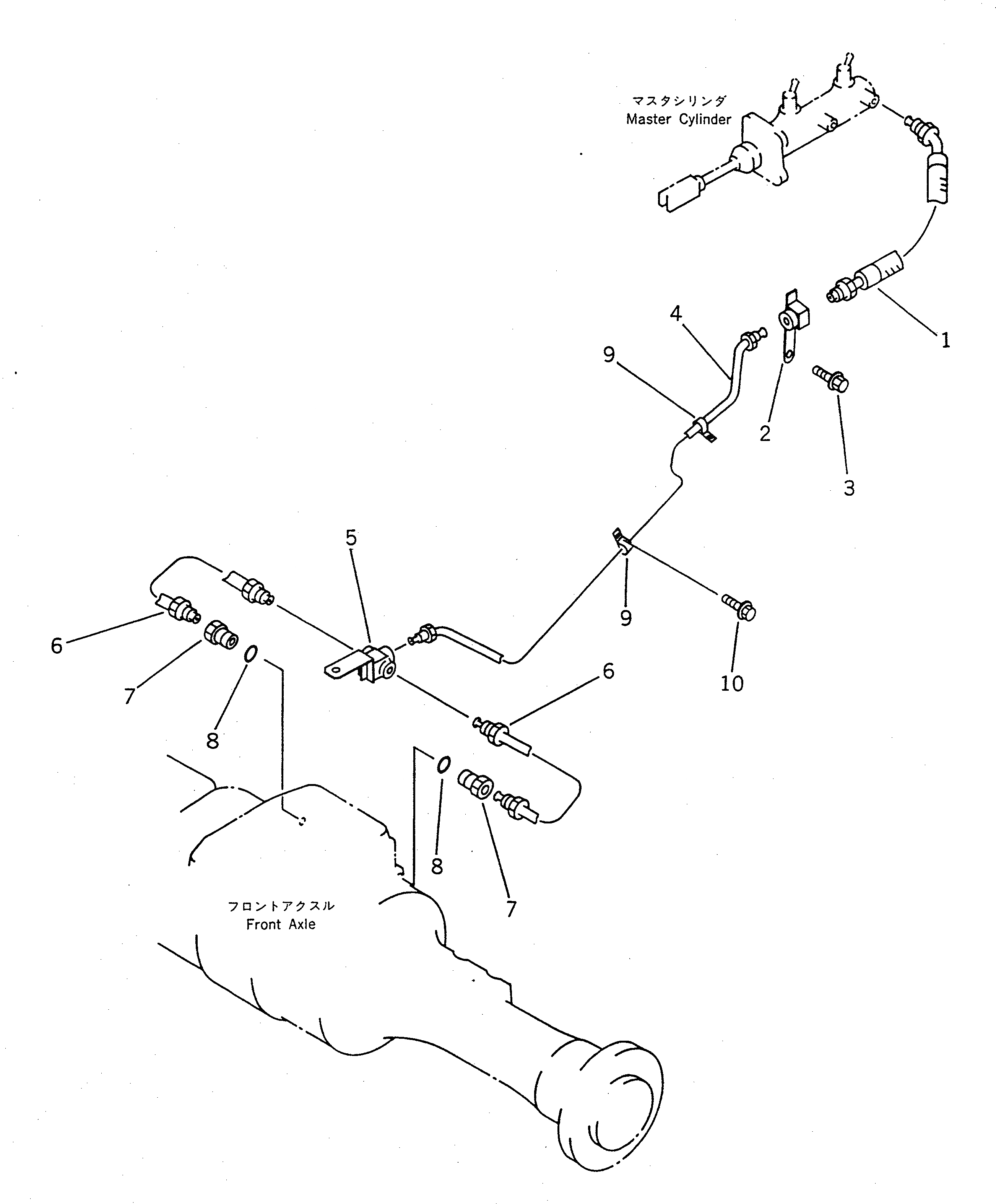 Схема запчастей Komatsu WR8-1 - ТОРМОЗ. МАСЛОПРОВОДЯЩАЯ ЛИНИЯ (/) ВЕДУЩ. ВАЛ¤ ДИФФЕРЕНЦ. И КОЛЕСА