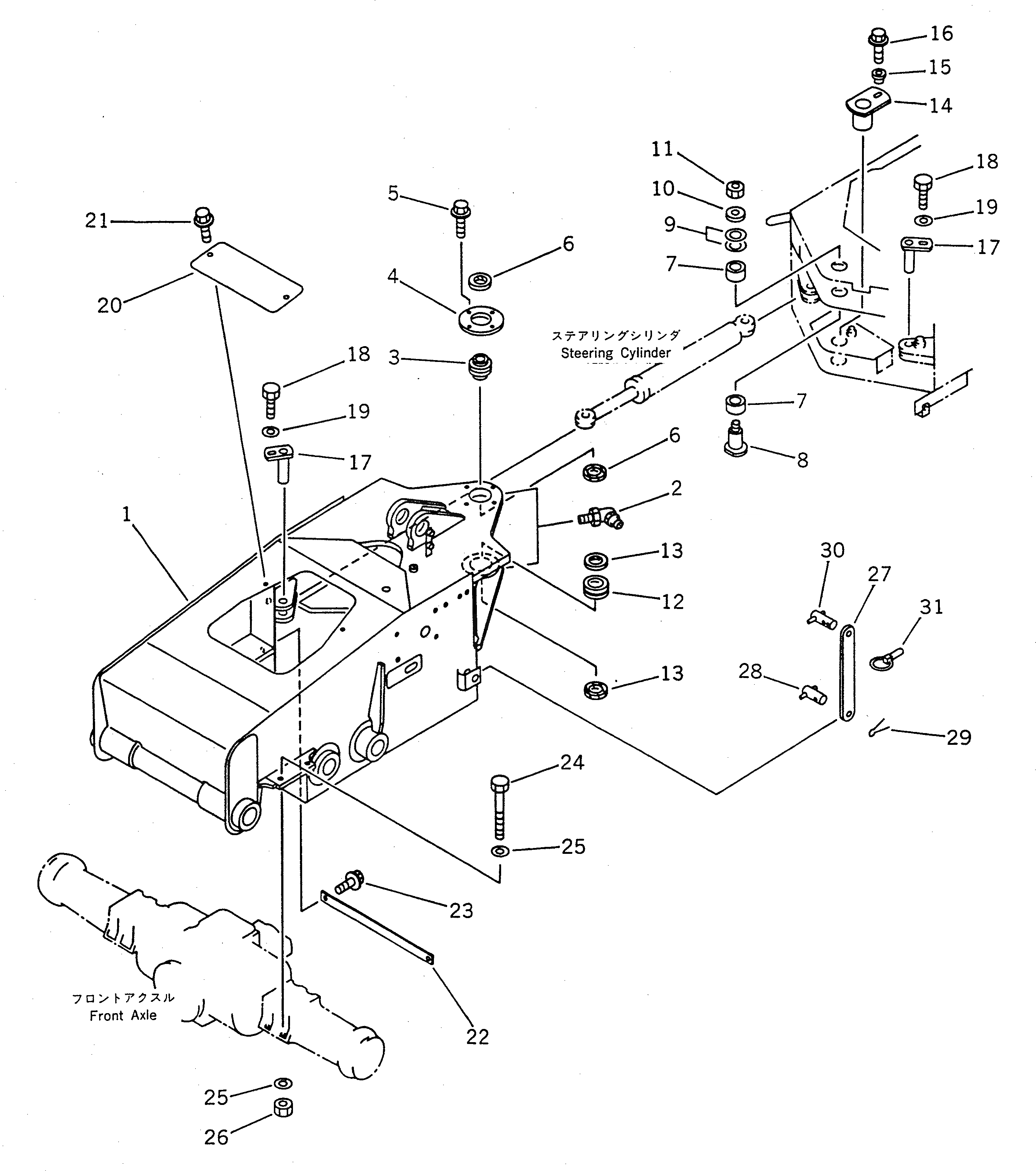 Схема запчастей Komatsu WR8-1 - ПЕРЕДН. РАМА РАМА И ЧАСТИ КОРПУСА