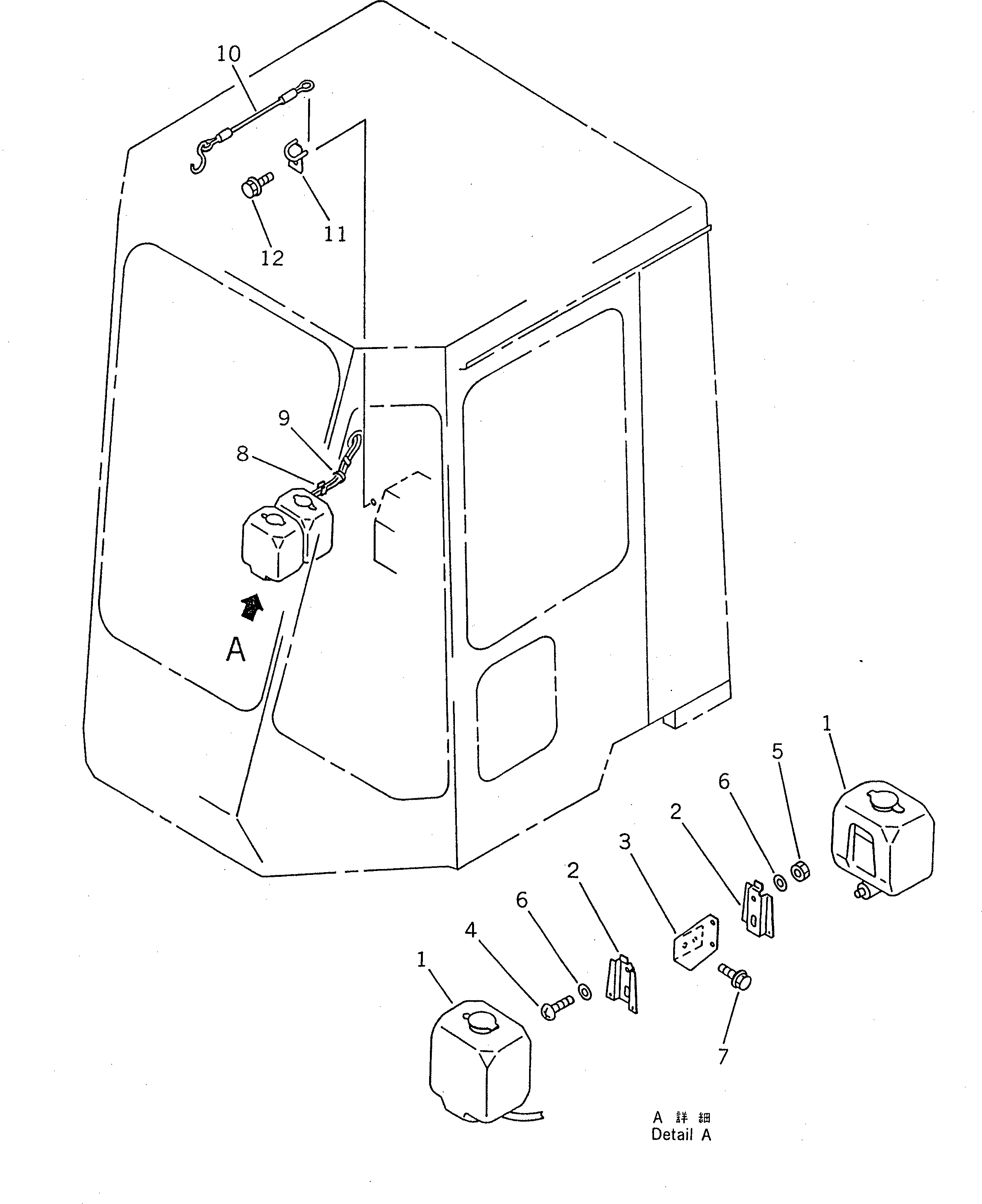 Схема запчастей Komatsu WR8-1 - КАБИНА (ОМЫВАТЕЛЬ БАК) (/) РАМА И ЧАСТИ КОРПУСА