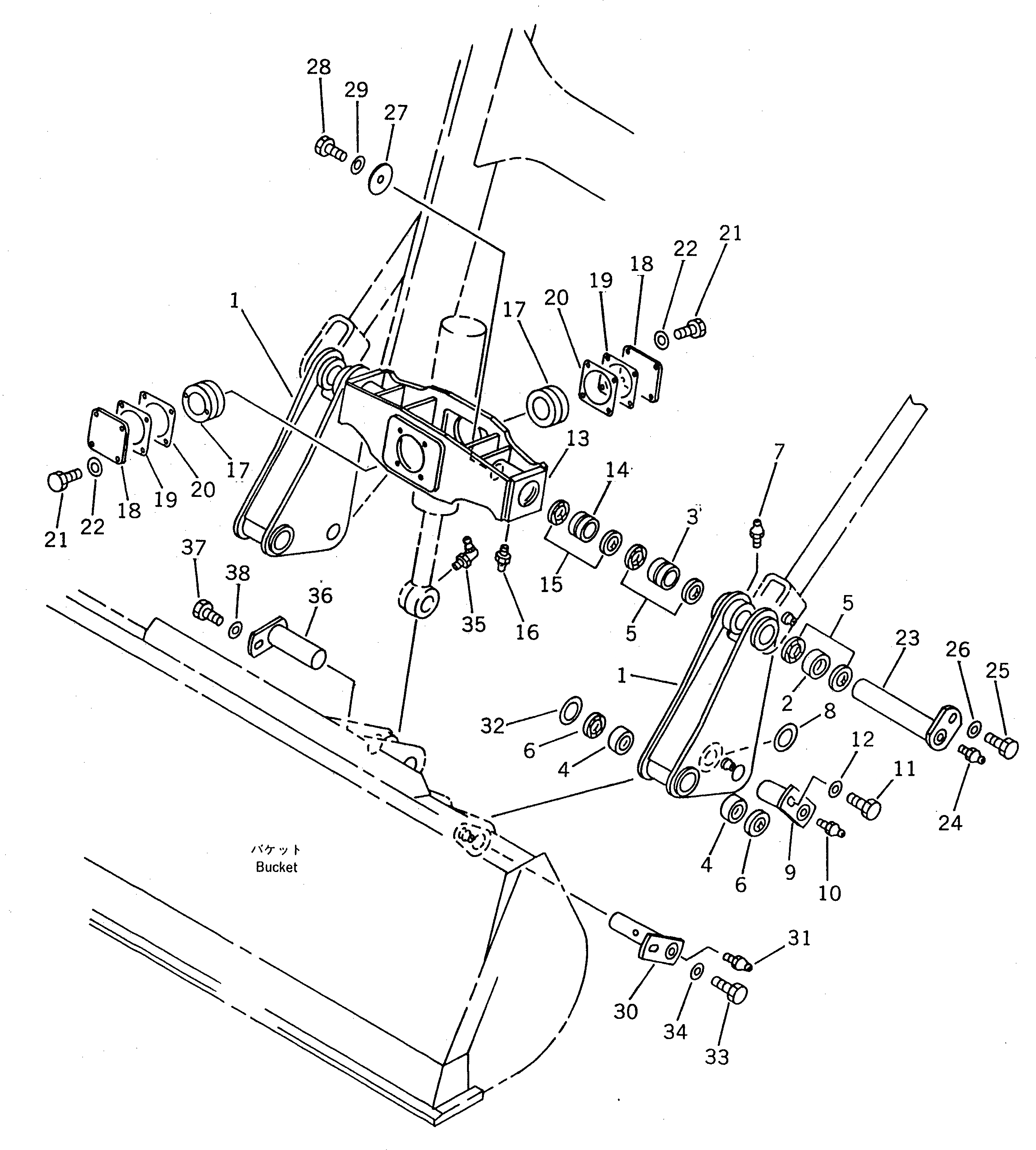 Схема запчастей Komatsu WR8-1 - СОЕДИНЕНИЕ КОВША РАБОЧЕЕ ОБОРУДОВАНИЕ