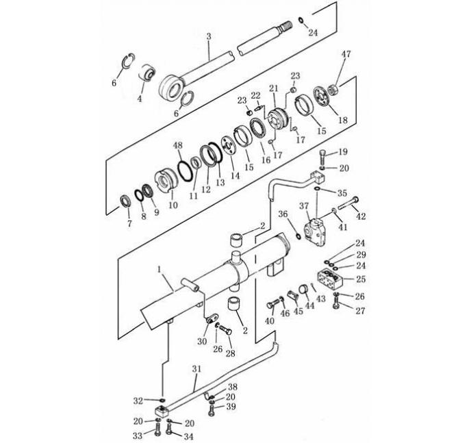 Схема запчастей Shantui SD22-220 - гидроцилиндр подъема отвала(1/2) система управления рабочим оборудованием
