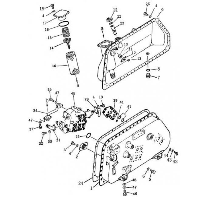Схема запчастей Shantui SD16-160 - гидравлический бак система управления рабочим оборудованием