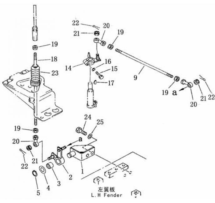 Схема запчастей Shantui SD22-220 - шатун регулирования скорости (1/3) гидротрансформатор, трансмиссия и трубопровод