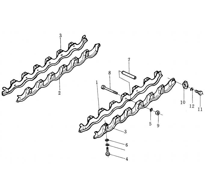 Схема запчастей Shantui SD32-320 - защита опорного катка ходовая система