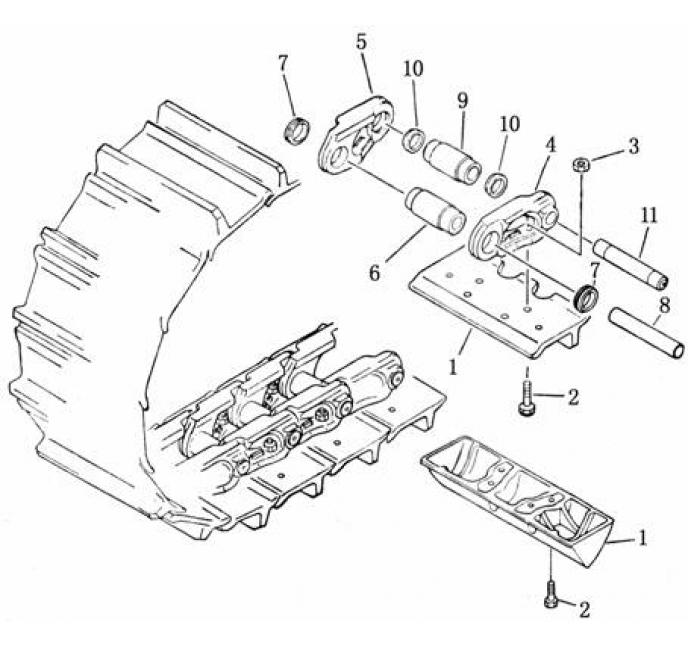 Схема запчастей Shantui SD22-220 - гусеница (стандартная) ходовая система