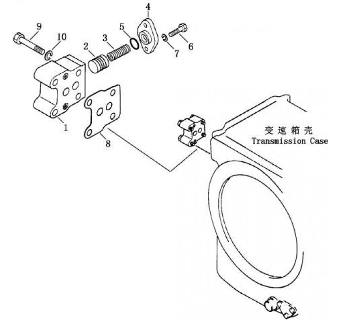 Схема запчастей Shantui SD13-130 - клапан смазки гидротрансформатор, трансмиссия и трубопровод