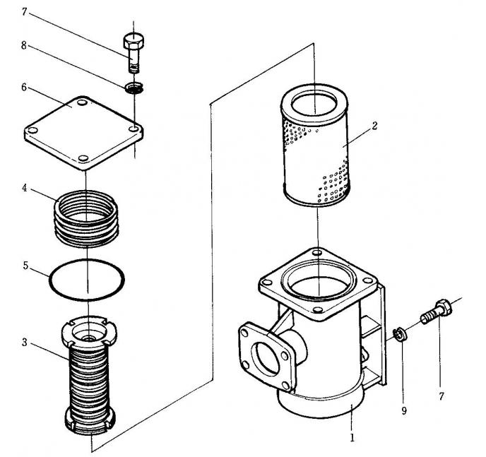 Схема запчастей Shantui SD32-320 - фильтр грубой очистки в сборе система рулевого управления и конечная передача