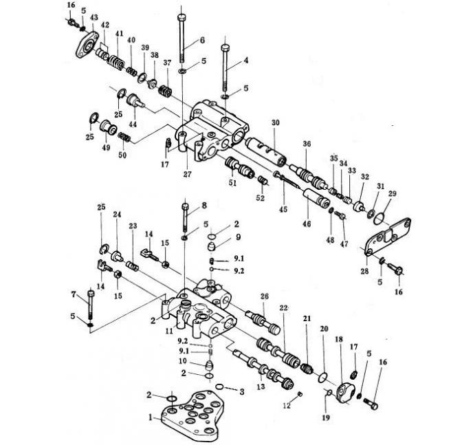 Схема запчастей Shantui SD32-320 - клапан переключения передач преобразователь крутящего момента и трансмиссия