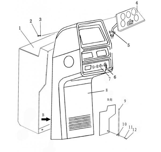Схема запчастей Shantui SD13-130 - приборная панель электросистема