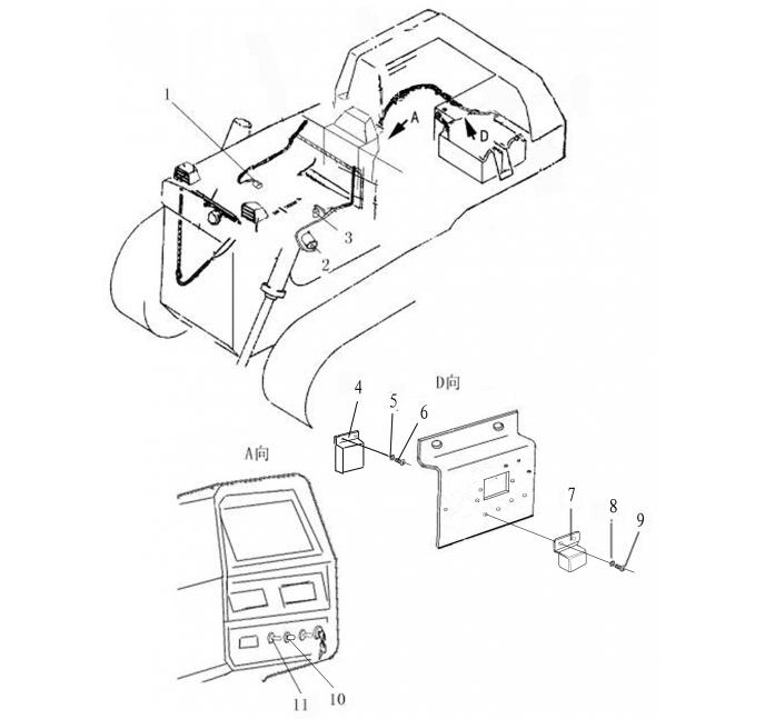 Схема запчастей Shantui SD13-130 - система предпускового подогрева электросистема