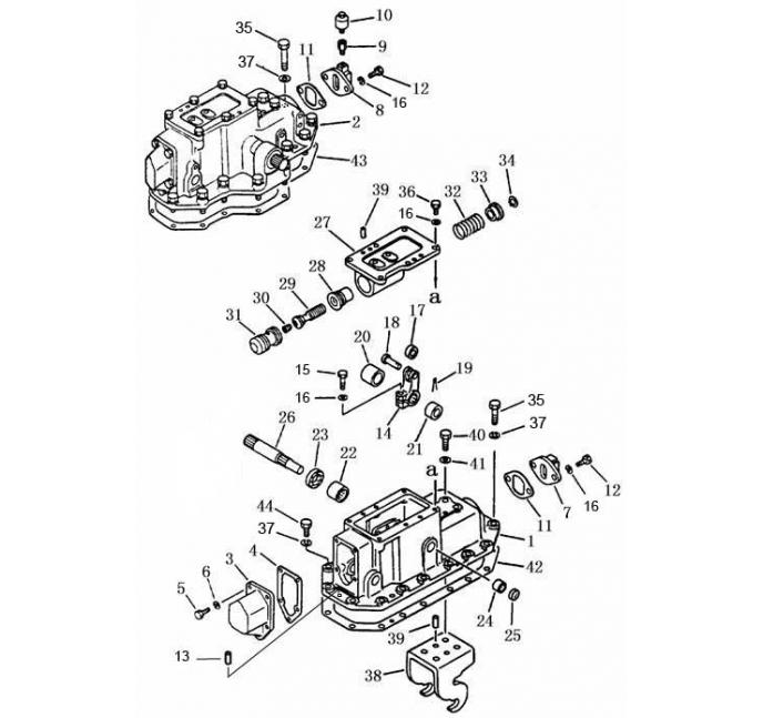 Схема запчастей Shantui SD13-130 - тормоз муфты поворота коробка рулевого механизма и конечная передача