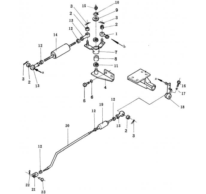 Схема запчастей Shantui SD32-320 - регулятор подачи топлива сопутствующие детали двигателя