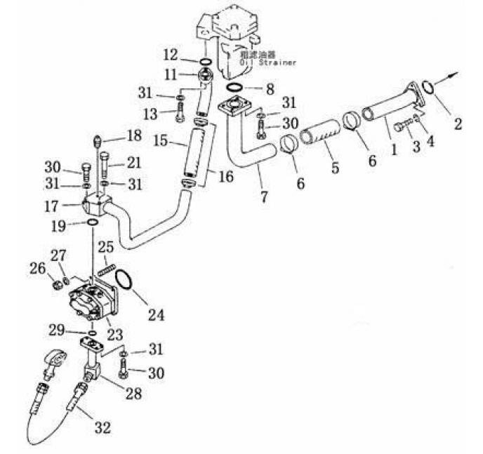 Схема запчастей Shantui SD22-220 - трубопровод рулевого управления (1/3) коробка рулевого механизма и конечная передача