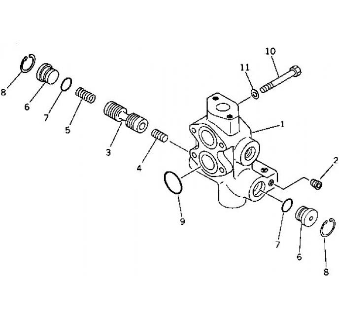 Схема запчастей Shantui SD32-320 - предохранительный клапан система рулевого управления и конечная передача