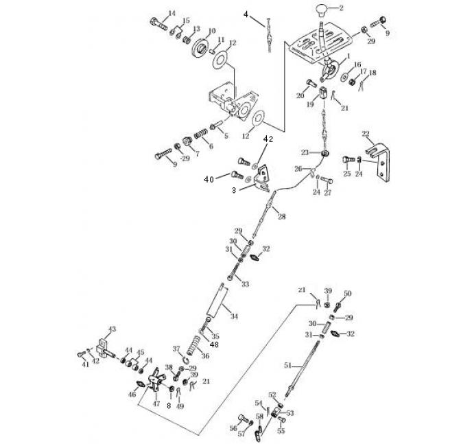 Схема запчастей Shantui SD16-160 - рычаг контроля топлива сопутствующие детали двигателя