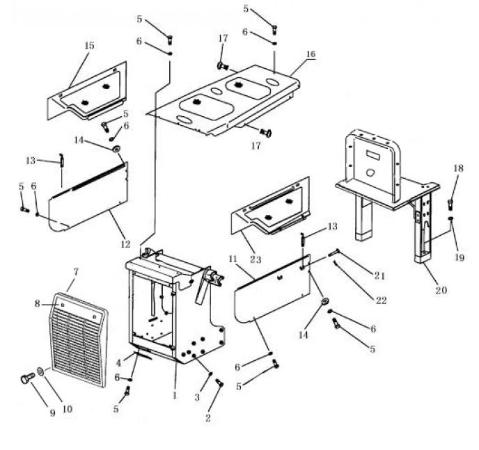 Схема запчастей Shantui SD13-130 - капот в сборе защитная крышка