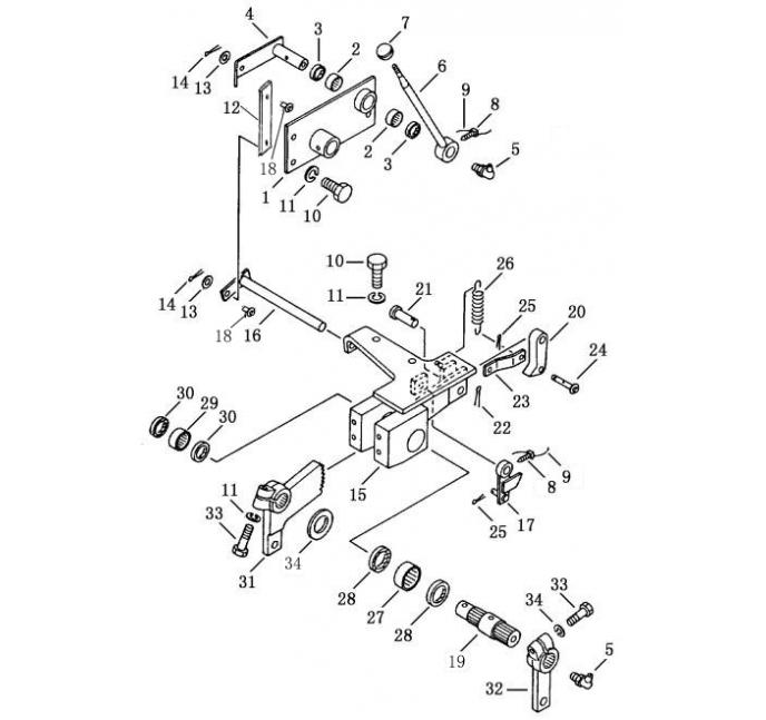 Схема запчастей Shantui SD13-130 - рычаг блокировки тормозов коробка рулевого механизма и конечная передача