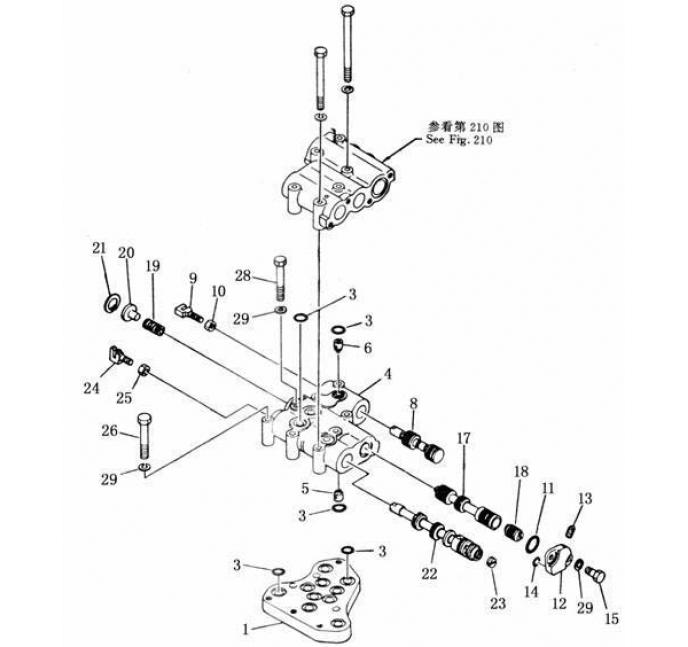 Схема запчастей Shantui SD22-220 - клапан трансмиссии гидротрансформатор, трансмиссия и трубопровод