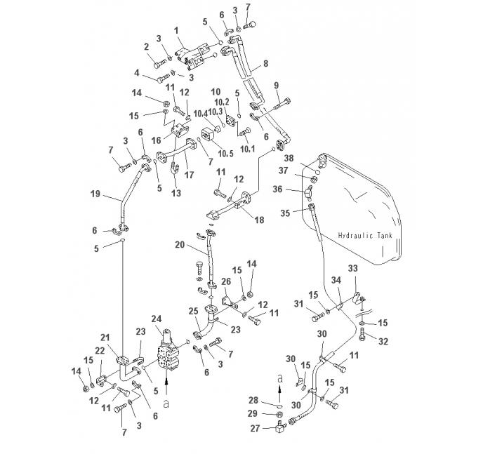 Схема запчастей Shantui SD32-320 - трубопровод рыхлителя система управления рабочим оборудованием