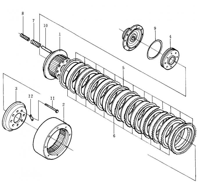 Схема запчастей Shantui SD32-320 - фрикцион бортовой в сборе система рулевого управления и конечная передача