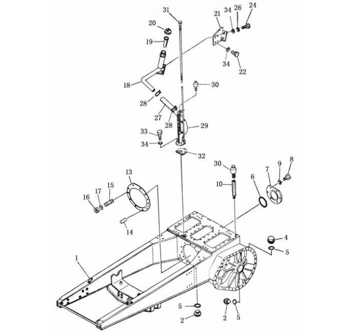 Схема запчастей Shantui SD22-220 - рама коробка рулевого механизма и конечная передача