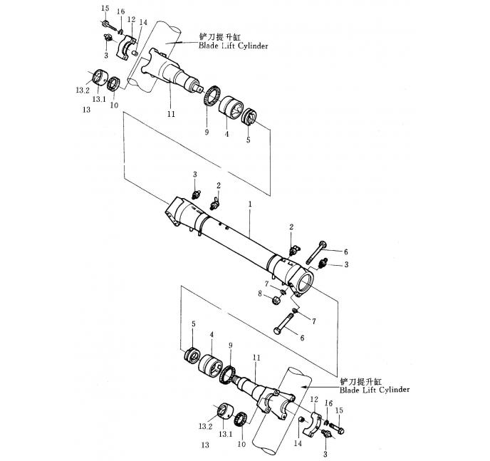 Схема запчастей Shantui SD32-320 - крепление гидроцилиндра защитная крышка