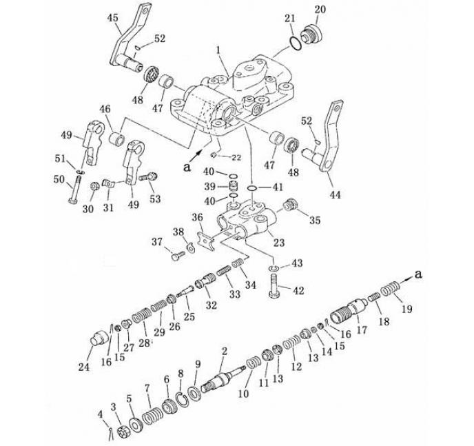 Схема запчастей Shantui SD32-320 - клапан рулевого управления система рулевого управления и конечная передача