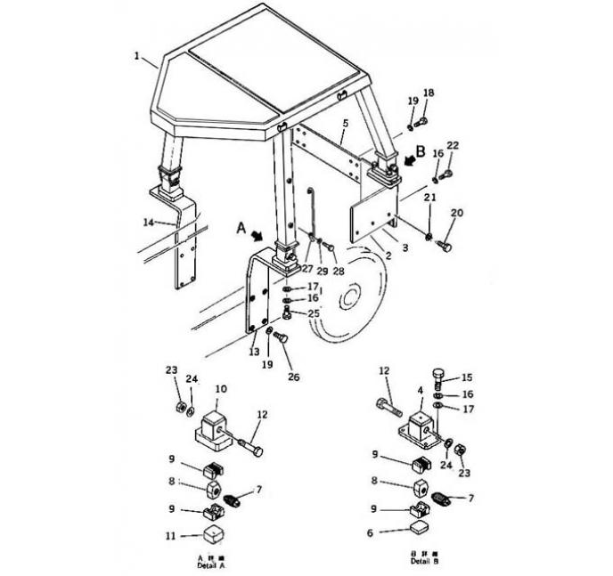 Схема запчастей Shantui SD16-160 - РОПС вспомогательное оборудование