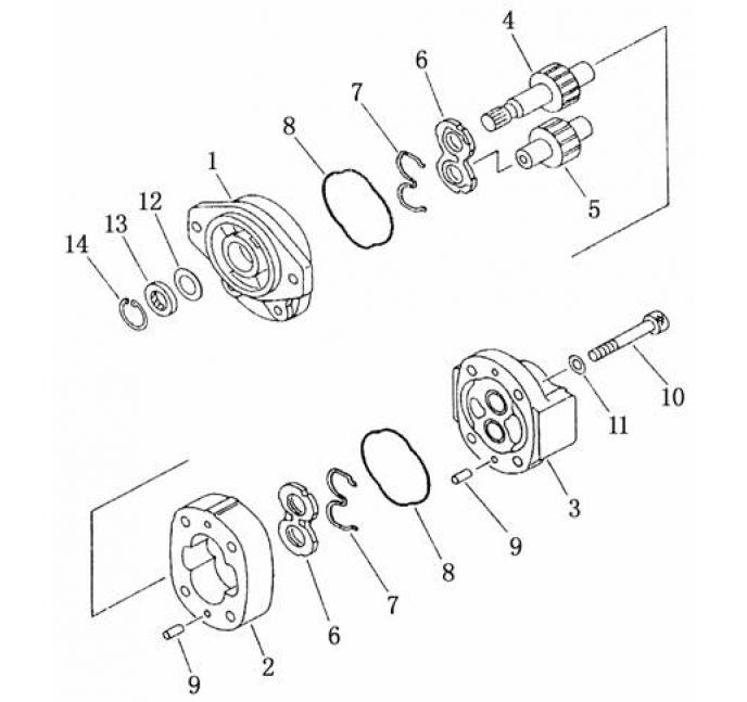 Схема запчастей Shantui SD22-220 - насос трансмиссии гидротрансформатор, трансмиссия и трубопровод