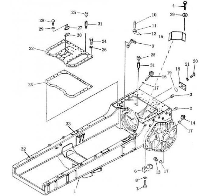 Схема запчастей Shantui SD16-160 - главная рама и задний мост коробки коробка рулевого механизма и конечная передача