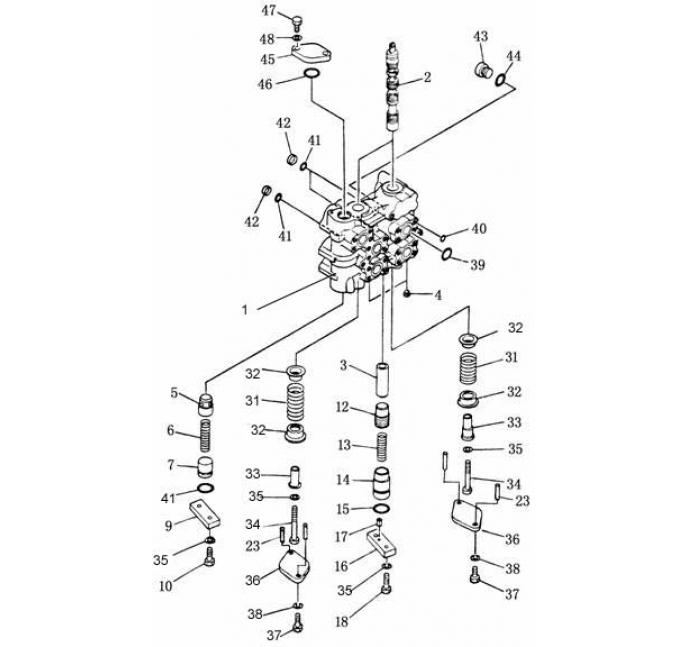 Схема запчастей Shantui SD22-220 - подъемное лезвие и наклонный клапан система управления рабочим оборудованием