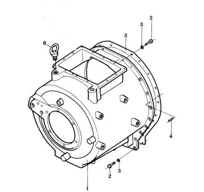 Схема запчастей Shantui SD32-320 - корпус коробки передач преобразователь крутящего момента и трансмиссия