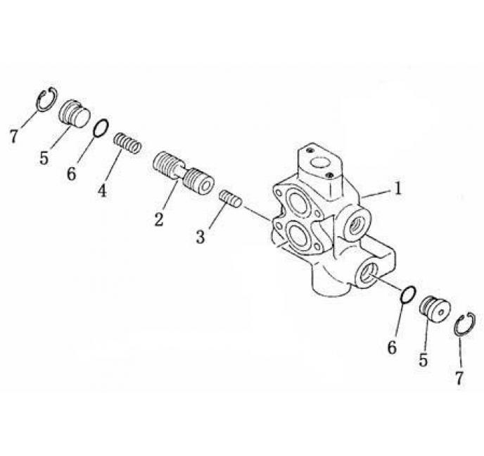 Схема запчастей Shantui SD22-220 - клапан регулирования давления коробка рулевого механизма и конечная передача