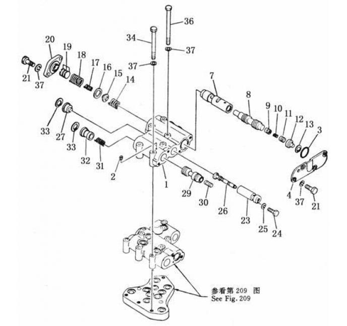 Схема запчастей Shantui SD22-220 - клапан трансмиссии гидротрансформатор, трансмиссия и трубопровод