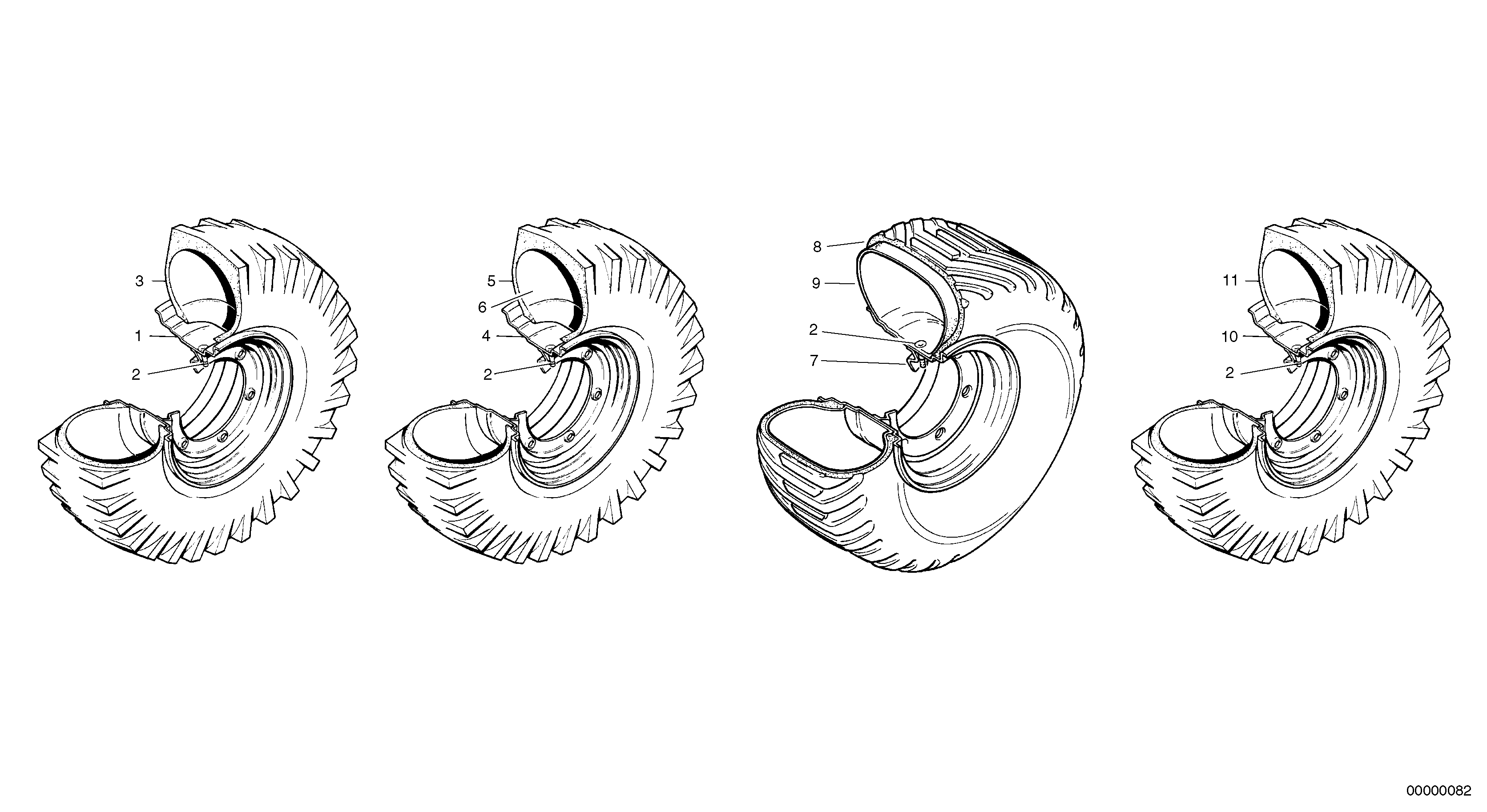 Схема запчастей Volvo L32 TYPE 184 SER NO - 2200 - 792 Wheels 