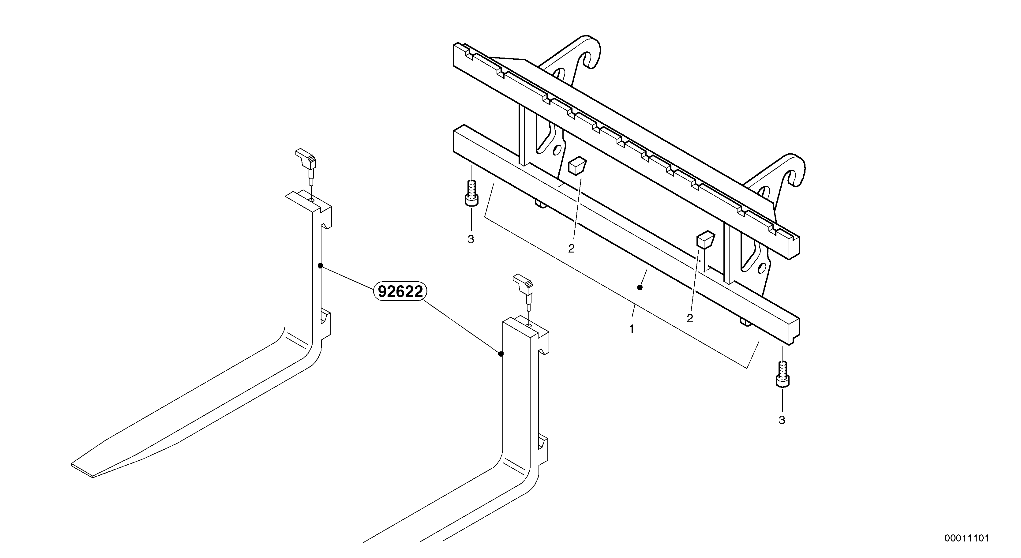 Схема запчастей Volvo L32 TYPE 184 SER NO - 2200 - 5293 Fork lift attachment support 
