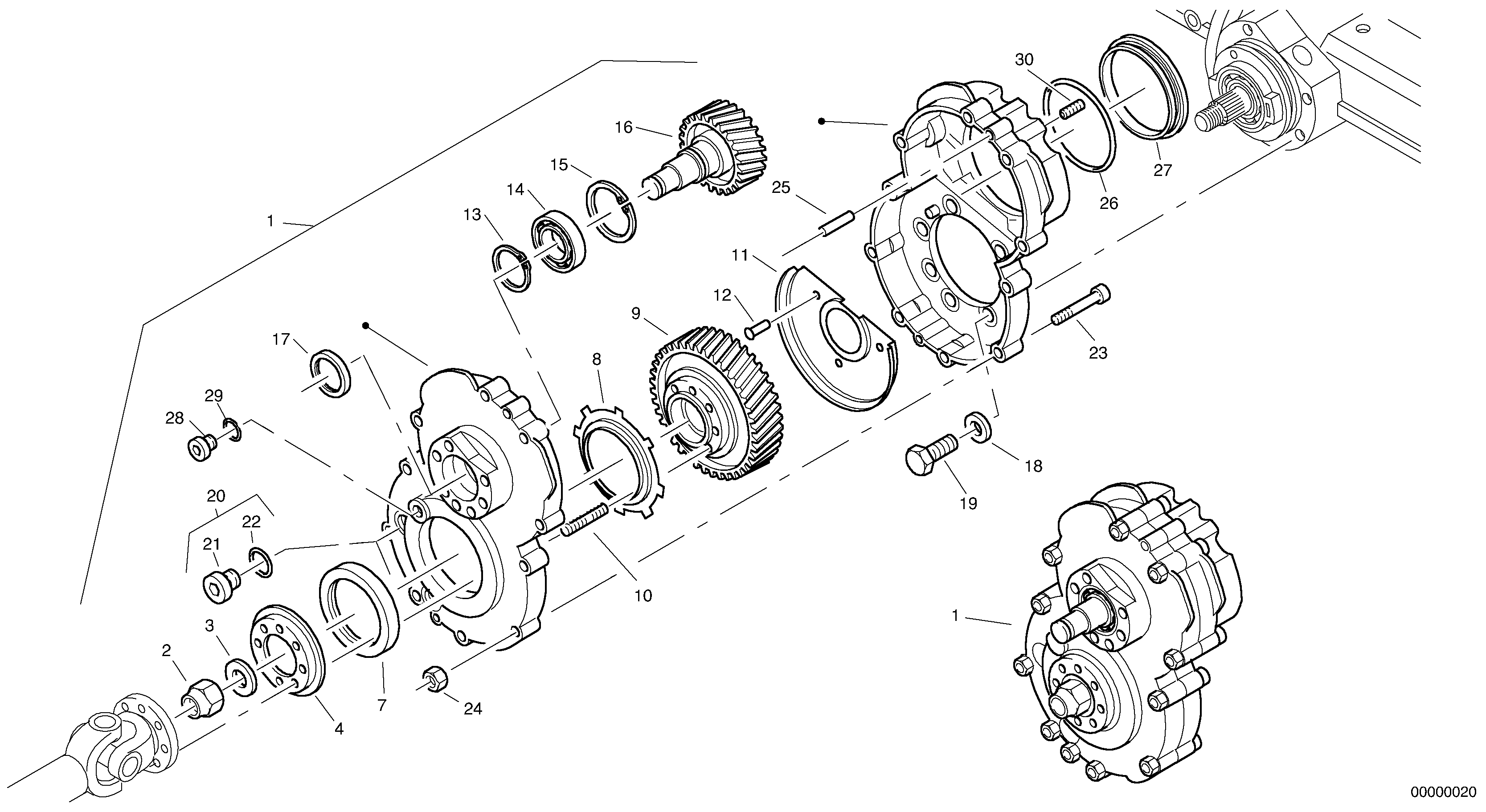 Схема запчастей Volvo L35 TYPE 186, 188, 189 SER NO - 2200 - 9285 Gearbox assy 