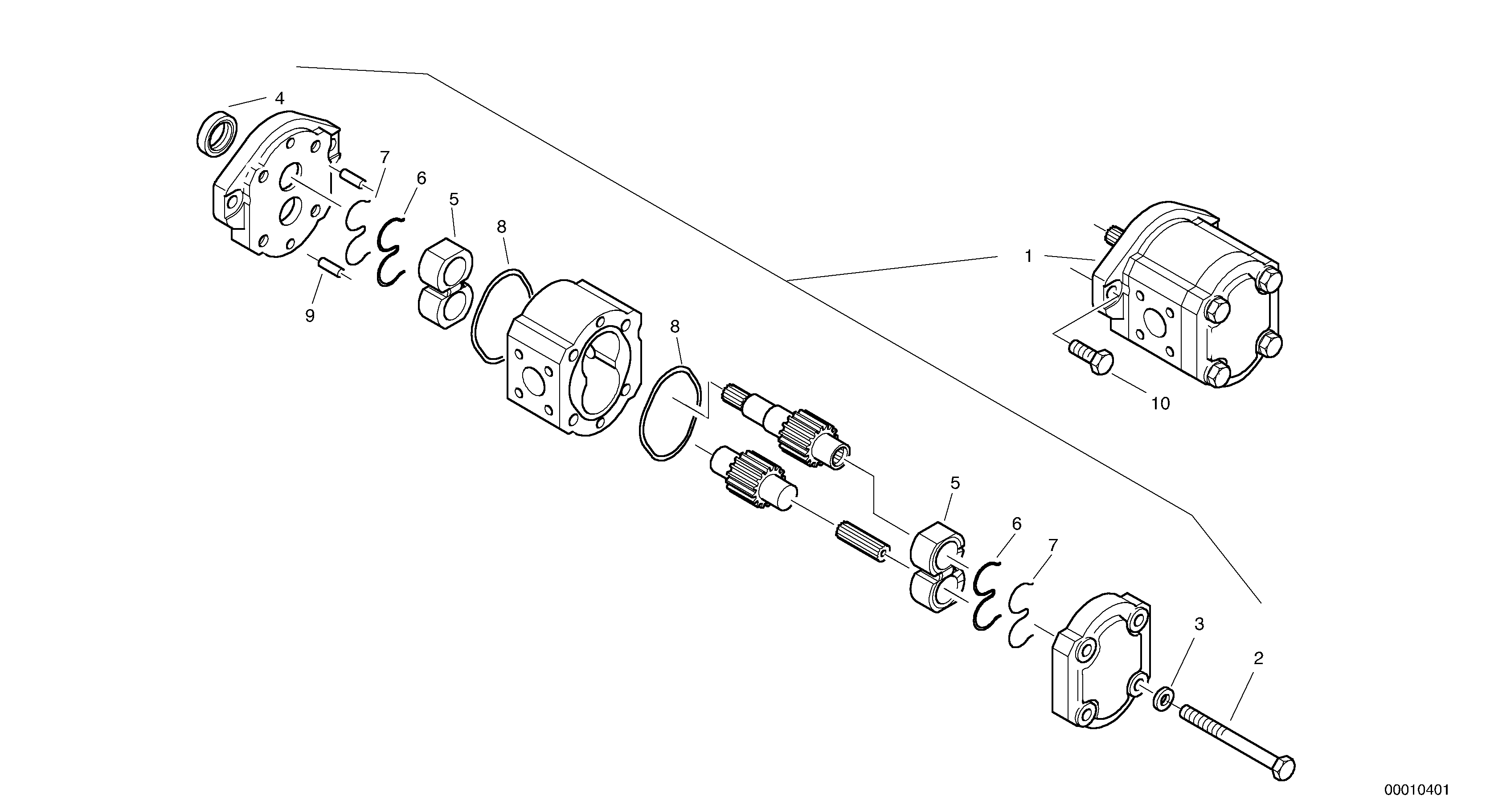 Схема запчастей Volvo L35 TYPE 186, 188, 189 SER NO - 2200 - 10976 Pump - working hydraulic 