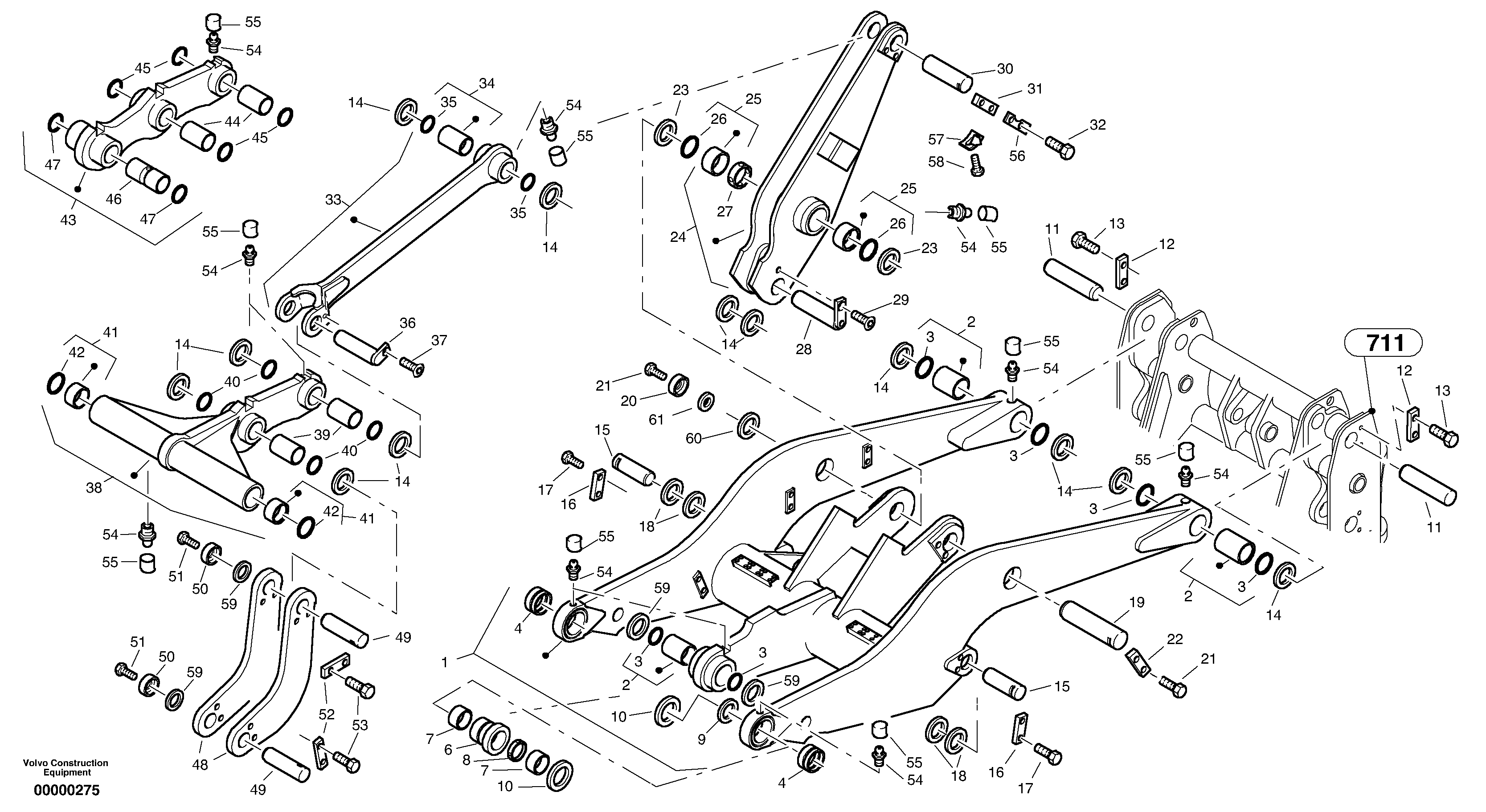 Схема запчастей Volvo L35 TYPE 186, 188, 189 SER NO - 2200 - 9465 Lift frame 