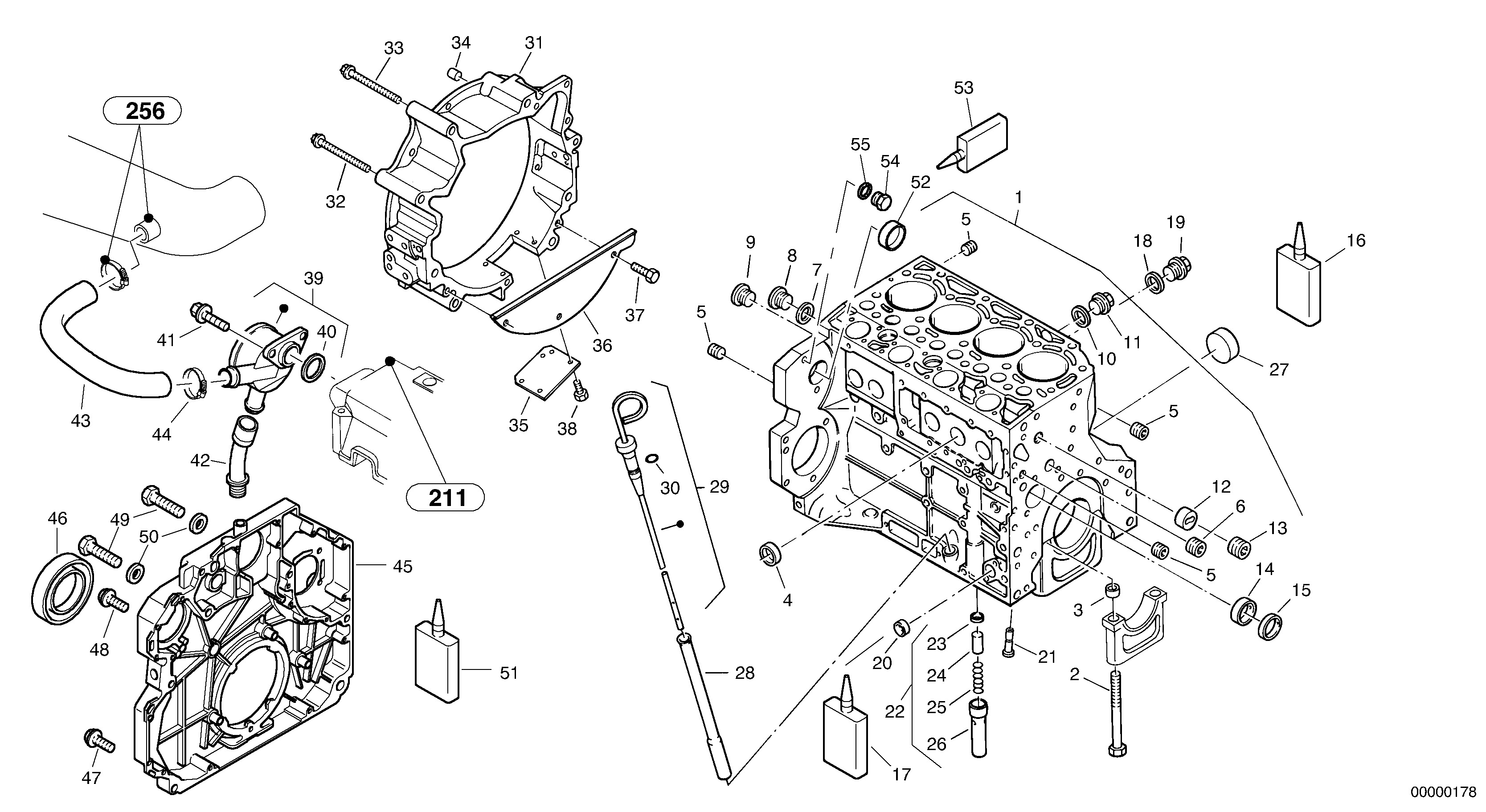 Схема запчастей Volvo L40 TYPE 191, 192 SER NO - 1000 - 15112 Engine casing, Ventilation 