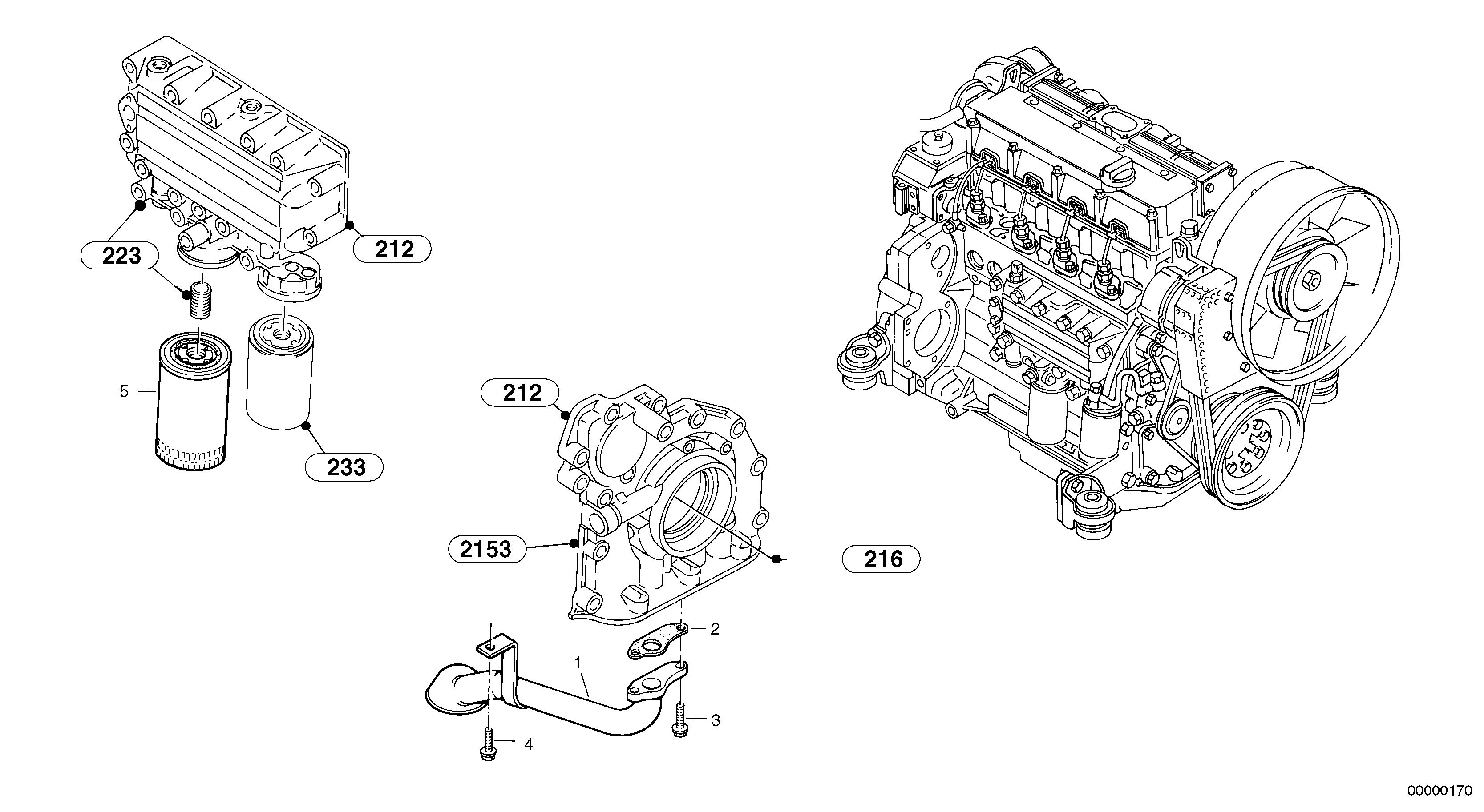 Схема запчастей Volvo L40 TYPE 191, 192 SER NO - 1000 - 15128 Oil pump, oil filter 