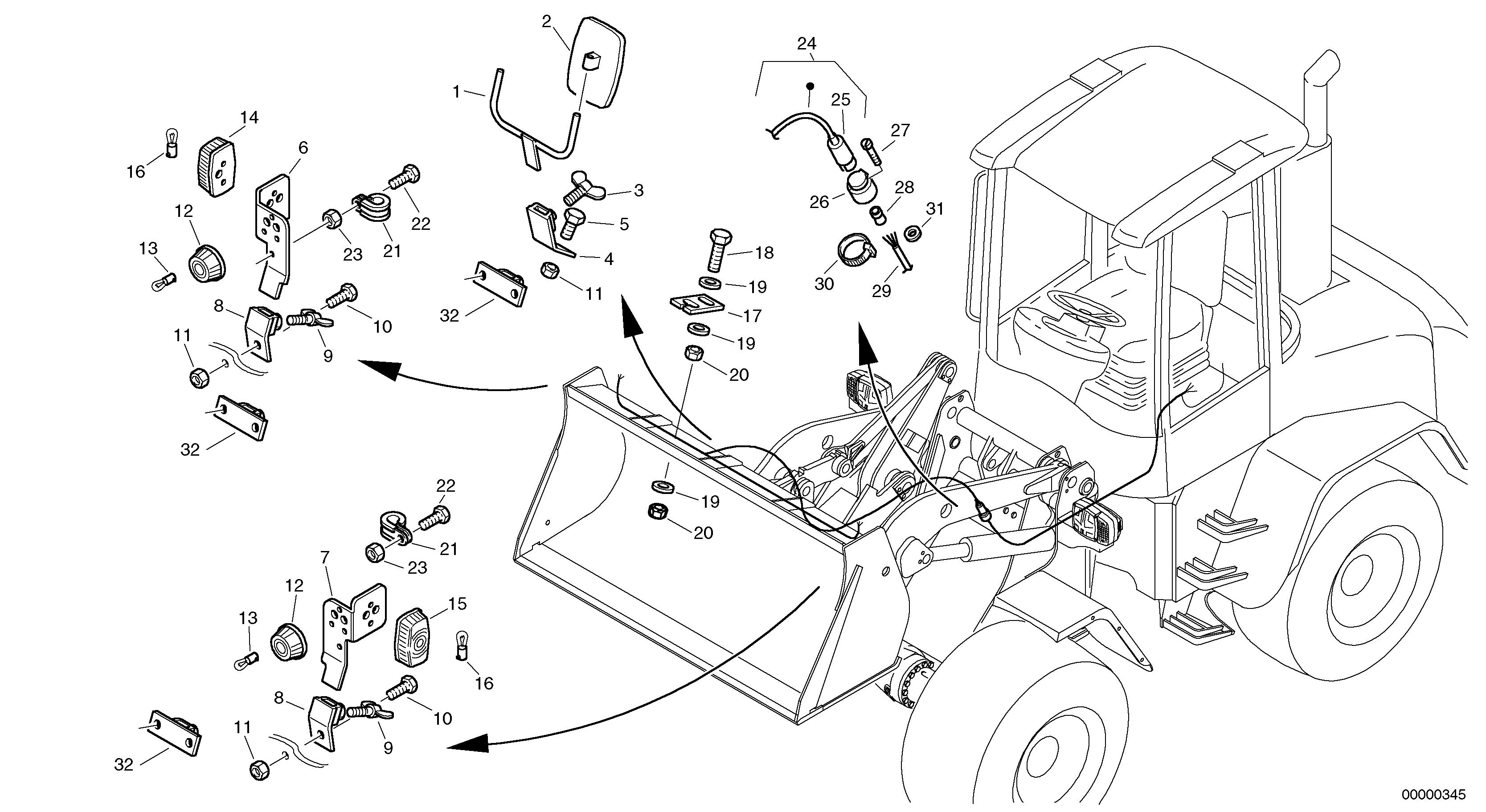 Схема запчастей Volvo L40 TYPE 191, 192 SER NO - 1000 - 22944 Additional lighting - Swiss 