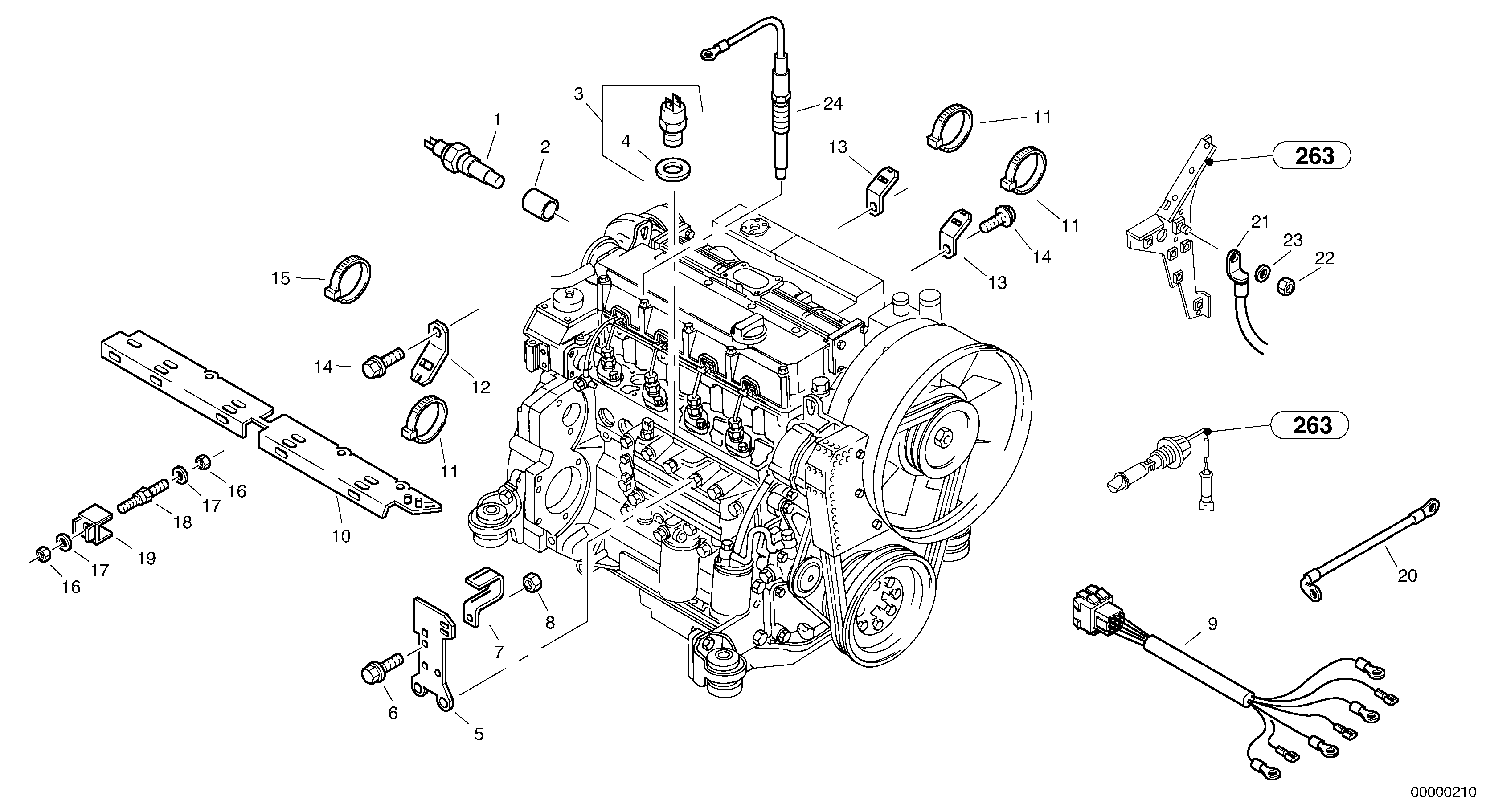 Схема запчастей Volvo L40 TYPE 191, 192 SER NO - 1000 - 19560 Electric - Engine 