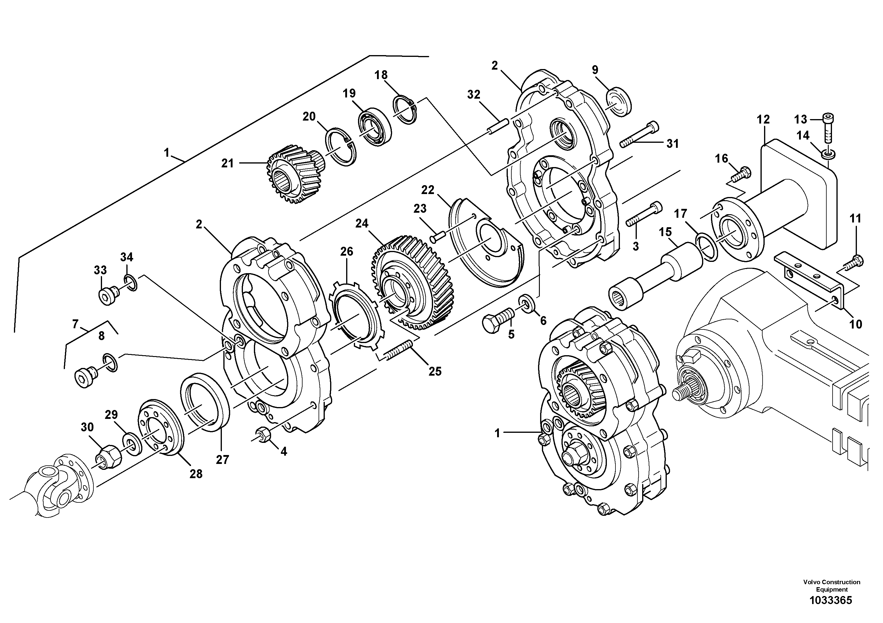 Схема запчастей Volvo L40 TYPE 191, 192 SER NO - 1000 - 17309 Gearbox assy 