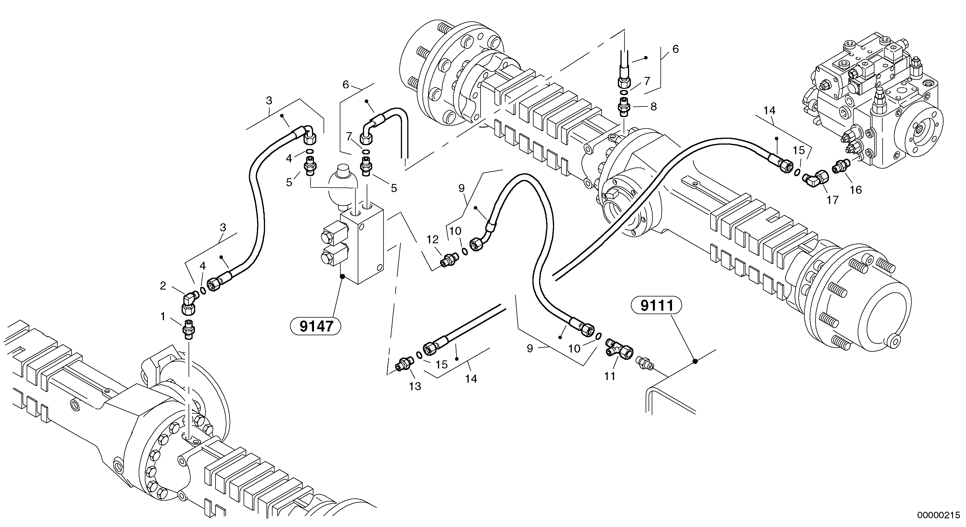 Схема запчастей Volvo L40 TYPE 191, 192 SER NO - 1000 - 17600 Differential lock 