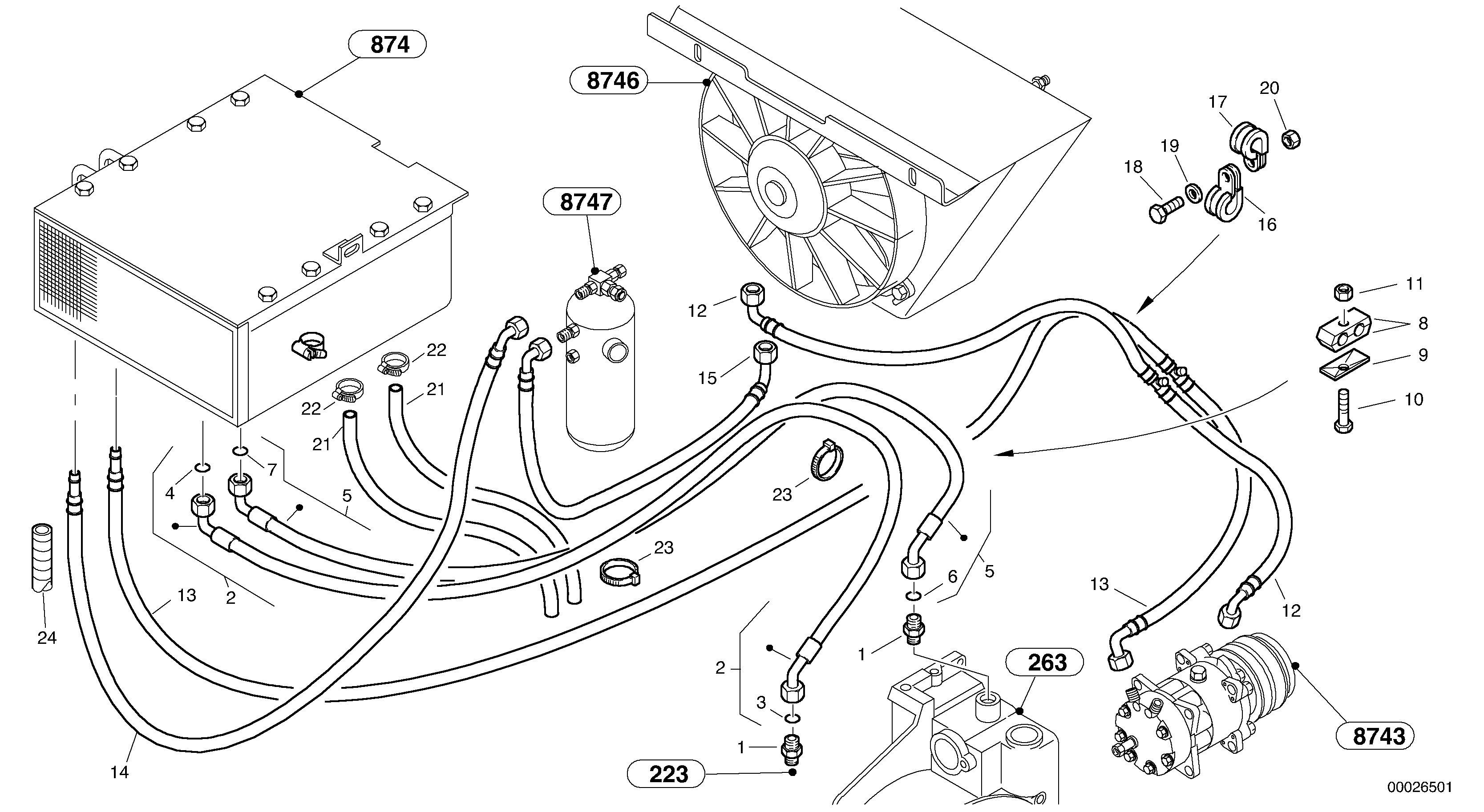 Схема запчастей Volvo L40 TYPE 191, 192 SER NO - 1000 - 25017 Pipes - Air-conditioning system 