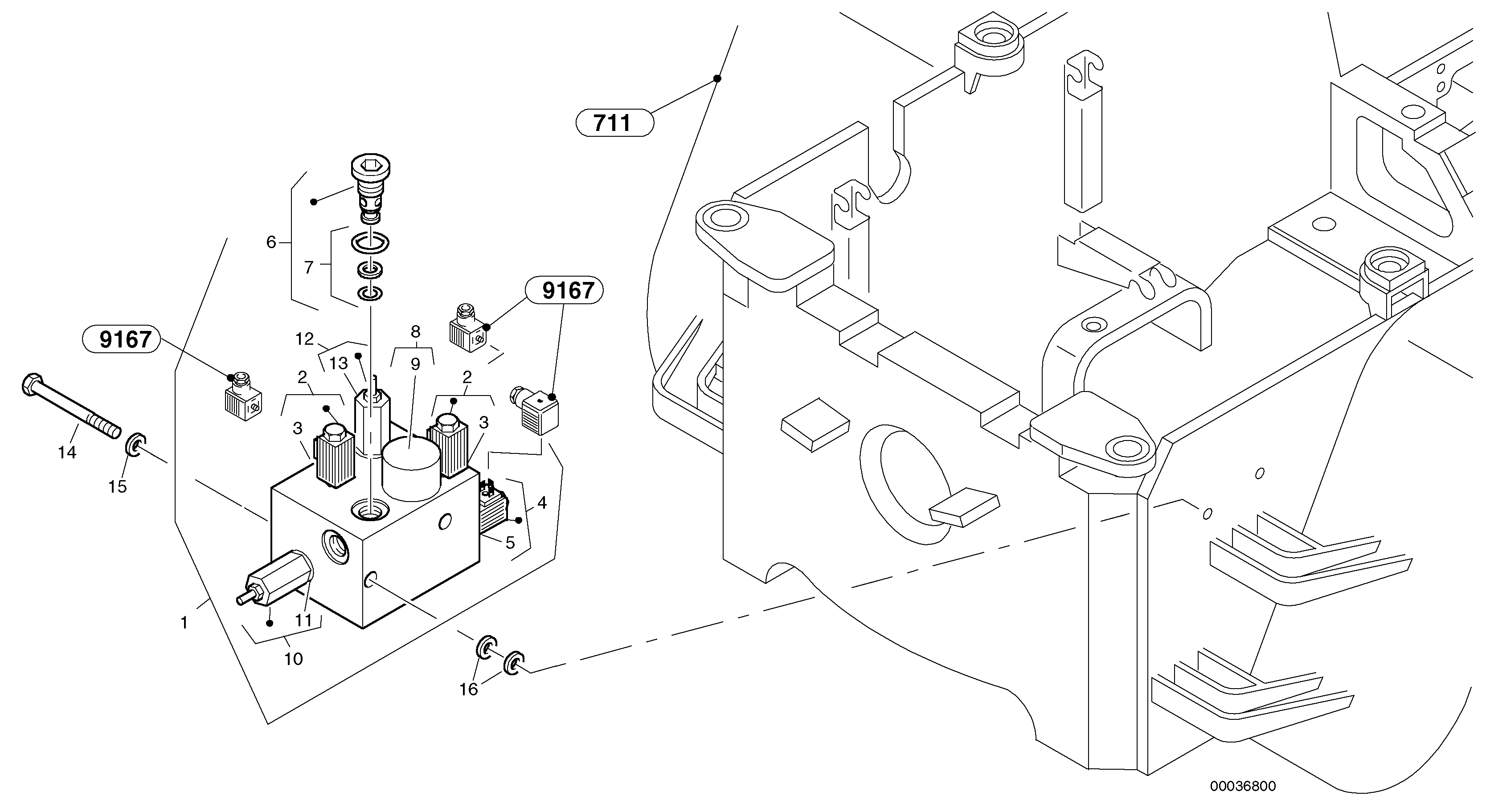 Схема запчастей Volvo L40 TYPE 191, 192 SER NO - 1000 - 24141 Control valve - Boom suspension system (BSS) 