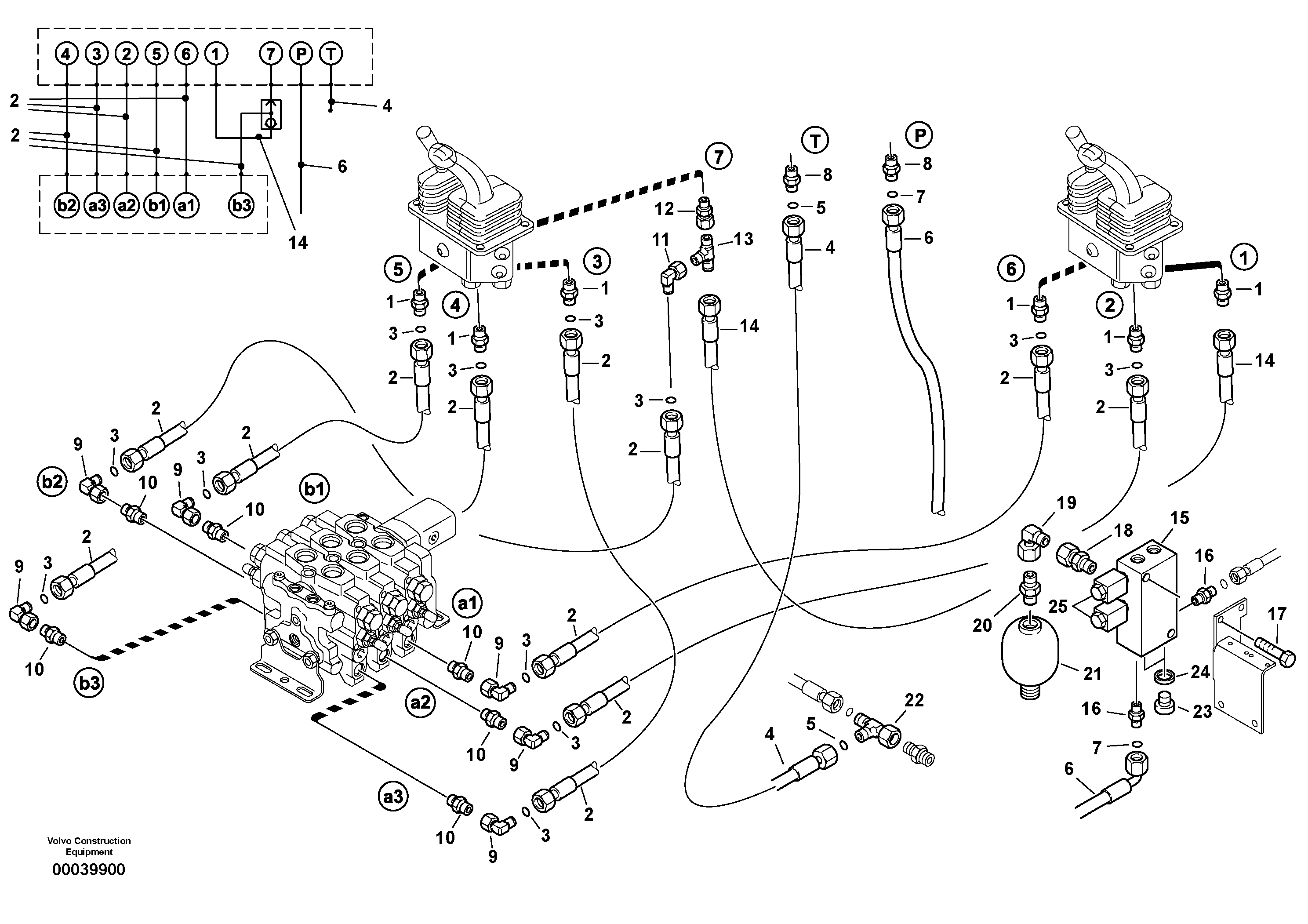 Схема запчастей Volvo L40 TYPE 191, 192 SER NO - 1000 - 61522 Lines - servo control 
